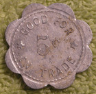 R  T  Holloway Good For 5 Cents In Trade Token Kansas City Kansas