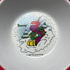 Vintage Selandia Barney Melamine Plates Bowls Band Sledding Snow Holiday Dino
