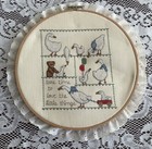Vintage 1989 Cross Stitch Take Time To Love    Framed Ruffle Artwork Preown