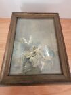 Antique Box Glassed Image Victorian Interior Mirror 