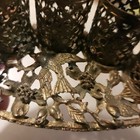 Vtg 1940s-1950s Ornate Gold Brass 5-tube Lipstick Holder Caddy  Birds Flowers
