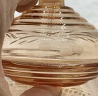 Vintage Art Deco Peach Cut Glass Perfume Vanity Bottle   Stopper 1930s Japan