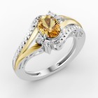 925 Silver 10k Gold Natural Citrine November Birthstone Ring In Sterling Silver