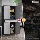 72  Metal Storage Cabinet Garage Tool Storage Cabinets W pegboard Wheels 4 Doors