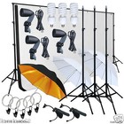 Photo Video Studio Lighting Photography Backdrops Stand Muslin Light Kit Lk366