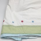 Pottery Barn Kids Green   Blue Floral Embroidered Dust Ruffle Crib Skirt