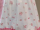 Kitchen Apron W pocket Hm W vtg White Percale Pillowcase W  miniature Rose print
