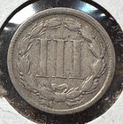 1865 3 Cent Nickel Nice Original Vg Chrc