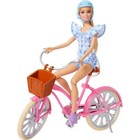 Barbie Backyard Fun Playset Build-up Doll Set Toy 3 Dolls Working Bicycle