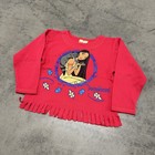 Vintage 90s Kids Disney Pocahontas T-shirt Size M 5 6 Longsleeve Fringe Pink