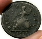 1721 Great Britain Farthing King George I Copper Coin
