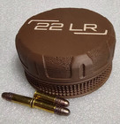 22 Lr Ammo Box Holds 55 cartridges  Lid Screws On  Brown W Tan Inlay 3d Printed 