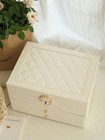 3 Layer Lockable Jewelry Box Organizer Drawer Velvet Storage Gift Women
