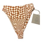 Stone Fox Swim Sumatra Bikini Bottom In Caramel Check Size Xs Nwt