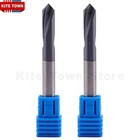 2pcs 2flute 90 Degree 1 4  X 3 4  X 2-1 2  Solid Carbide Spot Drill Altin Coated