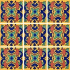 Mexican Tile Folk Art Handmade Talavera Backsplash Handpainted Mosaic   C189