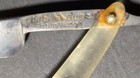 Dubl Duck Satin Stainless  Pearlduck Straight Razor  Brass Logo On Scales Read