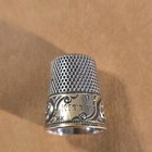 Vintage Estate Mkd Sterling Silver 925 And 14k Engraved Sewing Thimble 