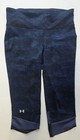    under Armour Women s Capri Leggings Blue Textured Athletic Pants Size M