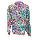 Vintage Pierre Cardin Floral Print Windbreaker Jacket Purple Multicolor