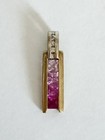 Small Vintage Lgl 10k Yellow Gold Sapphires   Diamonds Pendant