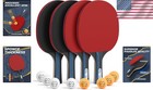 Ping Pong Paddles Set Of 4 2  Table Tennis Rackets Set And Balls