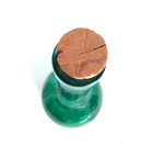 Vintage Skinny Green Glass Wine Bottle W Cork 13 75 Tall Bottom Signed Ve Euc
