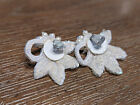 Vintage White Faux Pearl And Sequinned Shoe Clips Formal Dressy Wedding