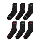 Jordan Legend 6 Pair Black Crew Socks Youth 5y-7y Wmns 6-10 Mens 6-8