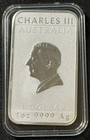 2025 1 Oz  9999 Silver Australia Green Fire Dragon Colorized Bar Coa Capsule 