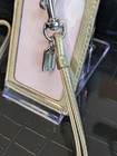 Coach Y2k Signature Jacquard Lanyard Id Card Case Holder Metallic Gold