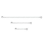 925 Silver Oval Link Extender Set For Pendants Necklaces W  Flat Heart  3 Sizes