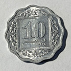 1992 Pakistan 10 Paisa Scalloped Coin Crescent Moon And Star