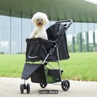 3 Wheels Pet Stroller  Foldable Dog Cat Cage Jogger Stroller With Weather Cover