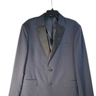 Nordstrom Rack Mens Navy Blue Tuxedo Jacket Satin Lapel Trim Fit Blazer 44l