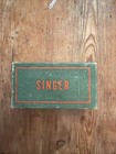 Vintage Singer Sewing Machine Accessories Attachments Box Empty Green Decor