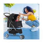 Fdw Pet Stroller Foldable Dog Stroller 3-wheel Durable Cat Jogger Stroller Fo   