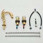 Gold Swan Bathroom Sink Faucet 3 Hole 8 widespread Waterfall Vanity Basin Mixer