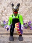Alebrijes Rhinoceros In Overalls   Playing Drum Handmade Oaxaca Mexican Folk Art