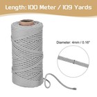 Macrame Cord 4mm X 109 Yard  Cotton Rope Twisted  for Plant Hangers -light Gray