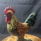 Vintage Cast Iron Rooster Door Stop Hand Painted Country Decor