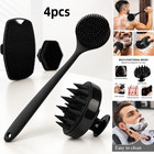 Silicone Body Scrubber Set Exfoliating Shower Brush Face Wash Massager Tool 4pcs
