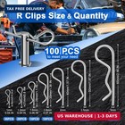 Cotter Pin Assortment Kit - 304 Stainless Steel 13 Sizes Cotter Pins   R Clips C