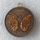 Movable Mechanism Coin   Gold Butterfly   Plated Amazing Hobo Art Us Eagle
