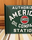 Amoco Oil Company Flange Sign American Double Sided Vintage Style Wall Decor