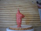 Marx 1953 Camp Indian Squaw With Bowl 60mm Playset Figure Toy Rbr vinyl Red brn