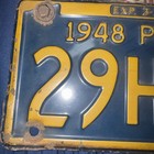 Vintage 1948 Pa Penna License Plate 29h58   Aaa Motor Club Uniontown pa Topper 
