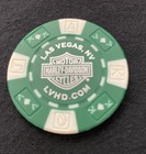 Las Vegas  Nevada Harley Davidson Poker Chip   Green   White 