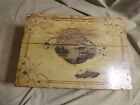 Antique 1830-40s Hand Painted Sewing Box Footed Pin Cushion Pin Stripes