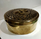 Vintage Solid Brass Dresser Powder Box  5 25 